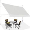 COSTWAY Tenda da Sole per Balcone, Tenda da Sole a Morsetto per Esterno, Regolabile in Altezza, Telaio Telescopico Senza Forare, Telo Resistente ai Raggi Solari (350 cm, Beige)