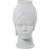 DRW Vaso da tavolo in ceramica Busto di africano in bianco 19x19x30 cm