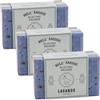 Label Provence Nature Label Provence - Sapone peeling bifacciale con sapone francese - per plastificazione, umidificazione e cura per tutti i tipi di pelle - Profumo di lavanda e latte di asino - 125 g - Set da 3