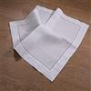 LIUXIN 12 Pezzi di Lino Bianco e Cotone 40 cm x 40 cm tovaglioli in Stoffa con Orlo a Giorno
