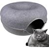 Ligo Winny Donut - Cuccia per gatti Calda Lettino casa Letto Igloo Interno casetta cuccetta Chiusa per Gatto, Cani Piccoli, lettino Cuccioli.Nicchia nido per Gatti. (GRIGIO CHIARO)