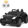 RELAX4LIFE Macchina Elettrica Jaguar F per Bambini 12V, con Telecomando 2.4G e Musica, USB, Luci LED e Clacson, 2 Portiere Apribili, 3 Anni+,107,5 x 66 x 50 cm (NERO)