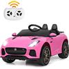 RELAX4LIFE Macchina Elettrica Jaguar F per Bambini 12V, con Telecomando 2.4G e Musica, USB, Luci LED e Clacson, 2 Portiere Apribili, 3 Anni+,107,5 x 66 x 50 cm (ROSA)
