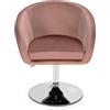 COSTWAY Sedia da bar, girevole a 360°, regolabile in altezza, in velluto, per sala da pranzo, girevole, colore: rosa