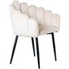 DRW Set di 2 poltrone in velluto e metallo in beige e nero 60x62x82 cm