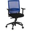 HJH Office 657231 Sedia da ufficio/Sedia girevole PORTO BASE tessuto blu, sedia di alta qualit?, con braccioli regolabili, schienale in tessuto traspirante in rete, supporto lombare regolabile,