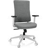 HJH Office 810034 Sedia da Ufficio ergonomica COMFIO WP Sedia girevole con supporto lombare regolabile per una seduta sana, tessuto grigio