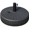 Outsunny Base per Ombrellone da Giardino con Palo Centrale Φ3.8cm e 4.8cm, Basamento per Ombrellone Riempibile con Acqua o Sabbia, Nero