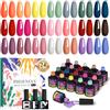 phoenixy Kit Semipermanente Unghie, Phoenixy 24Pz 7ml 21Colori Smalto Semipermanente Unghie con Base Coat Lucido e Top Coat Opaco, Kit Manicure Smalto Semi-Permanente