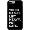 Video Games Lift Heavy Pet Cats Gym Game Custodia per iPhone 7 Plus/8 Plus Videogiochi Ascensore Pesante Animali Gatti Divertente Retro Palestra