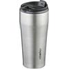 Relaxdays Tazza Termica, 400 ml, Borraccia Riutilizzabile Viaggio, Bevande Calde e Fredde, Acciaio Inox, Argentato Nero, 18,5 x 8,5 cm
