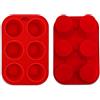 dility Confezione da 2 vassoi profondi e grandi per muffin, 6 stampi in silicone per cupcake, pirottini per muffin, vassoio per Yorkshire Pudding