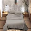 IlGruppone Il Gruppone Passione Casa Completo Letto 100% Puro Cotone Set Lenzuola Tinta Unita Lenzuolo Sotto Sopra e Federe Copri Cuscini Biancheria Da Letto - Grigio - Singolo