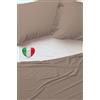 Generico Lenzuolo Sopra Teso Senza angoli o federe 100% Cotone Tinta Unita 6 Misure Made in Italy (Matrimoniale 240x300, Tortora)