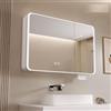 YITAYMLI Specchio Bagno Contenitore Anti-Appannamento Smart Con LED, Dimmerazione Continua, Touch Control, Da Parete (Colore: Bianco)