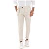 Giosal Pantalone Uomo Lino Bottone Allungato Classico Tinta Unita Elegante (L, Beige 1)