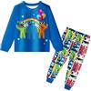 Pitevotur Pigiama arcobaleno blu ragazzi pigiama cartone animato biancheria da notte set pigiameria per bambini 3-10 anni, Blu-1, 9-10 Anni