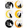 FINGERINSPIRE Set di 6 stencil da pittura con motivo a forma di gatto, 20 x 20 cm, forma di gatti, fiori, ragazze, stelle, modello a tema animale, per dipingere su pareti in legno