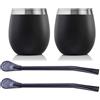 CanHighGer Set di 2 tazze/calabraccia/zucca per maté in acciaio inossidabile a doppia parete con 2 bombillas e una spazzola di pulizia