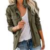 JokeLomple Giacca militare da donna - cappotto corto parka in cotone Giubbotto Leggero Slim Fit giacca in jeans sahariani donna Mezza Stagione Giubbotto Primaverile per primavera cachi Giacca Primaverile