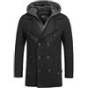 Indicode Uomini Cliff Coat | Cappotto corto con collo alla coreana Navy S