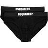 DSQUARED2 Slip Uomo Nero Set da Due Slip con girovita logato