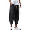 EODJXIO Pantaloni Snellenti Antipiega Larghi Pantaloni Tuta Bambino Leggeri Pantaloni da Lavoro Uomo Imno Pantaloni Estivi Uomo Leggeri Lino Tasche Laterali Pantaloncini Cotone Uomo Estivi
