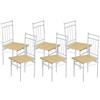 anrekl Set di 6 moderne sedie da pranzo nordiche, stile pastorale, adatte a cucine, ristoranti, salotti, caffè, legno di quercia + gambe in metallo, 39,5 x 40 x 90 cm