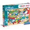 Clementoni- The Smurfs Supercolor Smurfs-104 Pezzi Bambini 4 Anni, Puzzle Cartoni Animati-Made in Italy, Multicolore, 23773