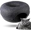 Ligo Winny Donut - Cuccia per gatti Calda Lettino casa Letto Igloo Interno casetta cuccetta Chiusa per Gatto, Cani Piccoli, lettino Cuccioli.Nicchia nido per Gatti. (GRIGIO SCURO)