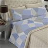 BANZAII TEXTILE INNOVATOR ONLINE Banzaii - Completo Lenzuola Matrimoniale In Microfibra Made In Italy Con Angolo h 30 cm Francesca Azzurro