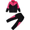 amropi Completo da Tuta Ragazze Felpa a Maniche Lunghe e Jogging Pantaloni Sportiva Set Verde Nero,7-8 Anni