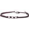 Nato Cuff - Bracciale Argento 925 Wrap avvolgente in Nylon a doppio involucro - Fatto a mano in Francia - Regolabile - Gioiello Uomo o Donna (Bordeaux)