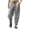 CheChury Pantaloni Lino Uomo Estivi Casual Pantaloni Elasticizzati Leggeri da Yoga Casual Pantalone vestibilità Larga Elasticizzati con Coulisse Pantaloni a Gamba Dritta per Spiaggia Turismo