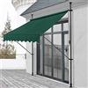 pro.tec Tenda da Sole a Muro con Pali di Supporto Telescopici Installazione Senza Fori Tettuccio Parasole a Manovella e Bracci Tela 250 x 120 cm (LxP) Verde Scuro