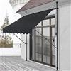 pro.tec Tenda da Sole a Muro con Pali di Supporto Telescopici Installazione Senza Fori Tettuccio Parasole a Manovella e Bracci Tela 300 x 120 cm (LxP) Nero