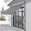 pro.tec Tenda da Sole a Muro con Pali di Supporto Telescopici Installazione Senza Fori Tettuccio Parasole a Manovella e Bracci Tela 350 x 120 cm (LxP) Grigio Medio