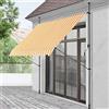 pro.tec Tenda da Sole a Muro con Pali di Supporto Telescopici Installazione Senza Fori Tettuccio Parasole a Manovella e Bracci Tela 400 x 120 cm (LxP) Giallo-Bianco