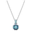 Swarovski Pendente Birthstone, Taglio squadrato, Dicembre, Blu, Placcato rodio