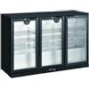 METRO Professional Frigo Vetrina per bevande con porta in vetro, 135x53x86.5cm, refrigerazione a ventola, alluminio/vetro, con serratura e chiave (Nero, 308 L)