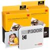 KODAK Mini 3 Retro 4PASS Stampante Fotografica Portatile (7,6x7,6cm) + Pacchetto con 68 Fogli, Bianco