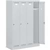 Fami Armadio spogliatoio 4 scomparti 1195 X 500 X 1750H - con vano porta casco - FAMI FAN1304C00108 - Grigio