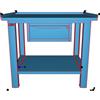 Fami Banco da lavoro per officina piano in acciaio 1031 X 705 X 855 H - armadio 1 cassetto - FAMI - Blu