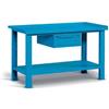 Fami Banco da lavoro per officina piano in acciaio 1507 x 705 x 855 H - armadio 1 cassetto - FAMI - Blu