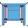 Fami Banco da lavoro per officina piano in acciaio 1507 x 705 x 855 H - armadio 1 cassetto 1 porta - FAMI - Blu