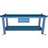 Fami Banco da lavoro per officina piano in acciaio 2007 x 705 x 855 H - armadio 1 cassetto - FAMI - Blu