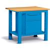 Fami Banco da lavoro per officina piano in legno 1024 X 705 X 880 H - armadio 1 cassetto 1 porta - FAMI - Blu