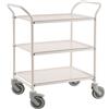 Kongamek Carrello di servizio con 3 ripiani e freno, Bianco / Grigio - Kongamek KM1620-VA