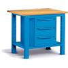 Fami Banco da lavoro per officina piano in legno 1024 X 705 X 880 H - armadio 3 cassetti - FAMI - Blu