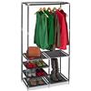 Relaxdays Appendiabiti con Scarpiera, 160x84x43 cm, Guardaroba con Ripiani per 10 Paia di Scarpe, Asta Attaccapanni,Nero